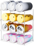 Stackable Water Bottle Organizer for Cabinet,4 Tier Water Bottle