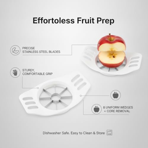 Apple Slicer Corer, Stainless Steel Fruit Divider for Uniform Wedges