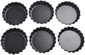 Set of 6 Tart Pans with Removable Bottom, 4 Inch Non-Stick Carbon