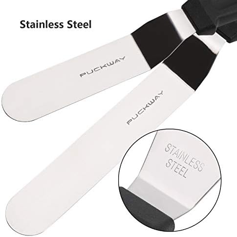 Offset Frosting Cake Knife set of 3 Black 6 8 & 10 Inch Angled Icing