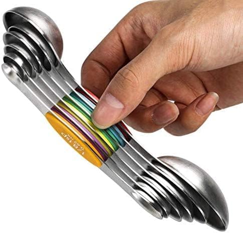 Magnetic Measuring Spoons Set Stainless Steel Dual Sided Measuring