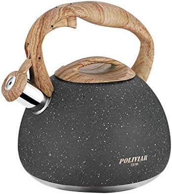 POLIVIAR 2.7 Quart Natural Stone Stainless Steel Tea Kettle