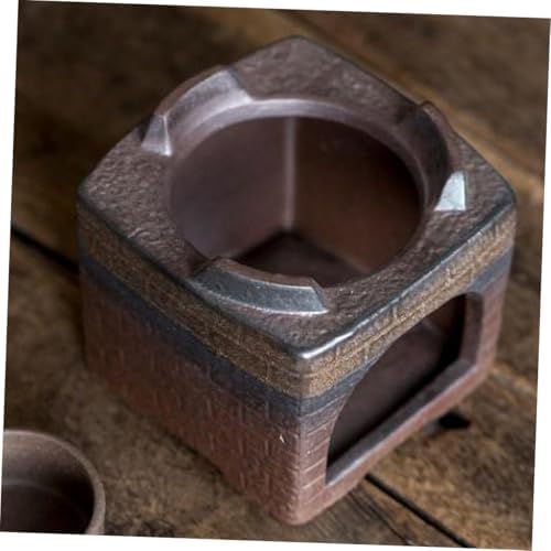 Ceramic Tea Stove Warmer with Non-Slip Base Retro Four-Square Design
