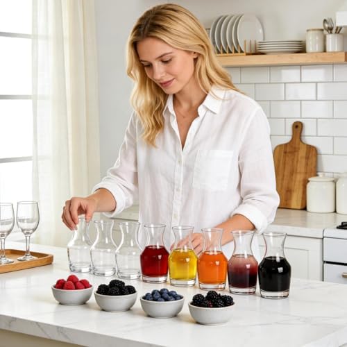 12 Pack Wine Carafe Glass, 6 Oz Single Serving Mini Decanters