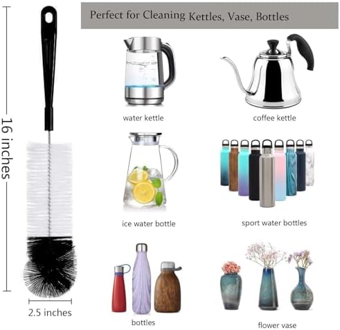 ALINK 8-Pack Bottle Cleaning Brush Set, Black