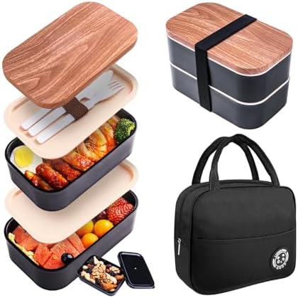 Adult Bento Lunch Box, 54OZ, Black