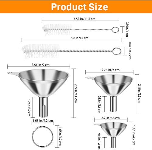 Kitchen Funnels for Filling Bottles, YGDZ 3pcs Small/Medium/Large Food
