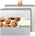 HONGBAKE 2 Pieces Large Flat Cookie Sheet No Edges, Nonstick Insulated
