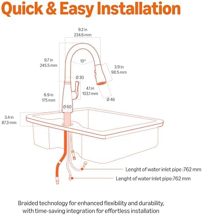 Amazon Basics Pull-Down Sprayer Kitchen Faucet, Chrome