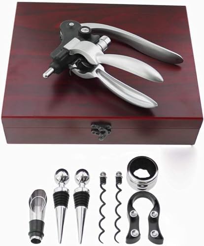Wine Bottle Opener Gift Set - 8 PCS Corkscrew Opener with Wood Case