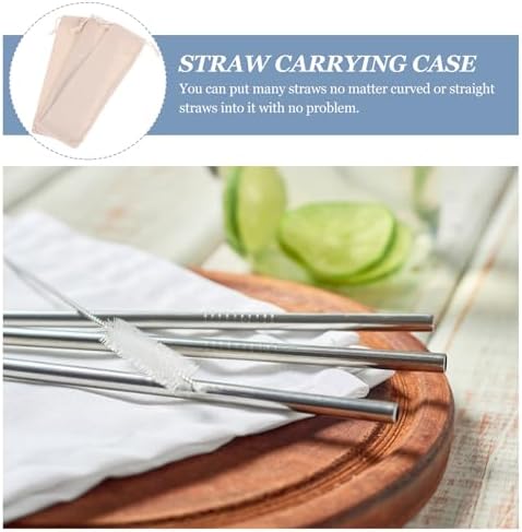 30 Pcs Cotton Linen Straw Carrying Case with Drawstring Closure