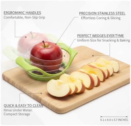 Apple Corer and Slicer, Stainless Steel Fruit Wedger for Uniform