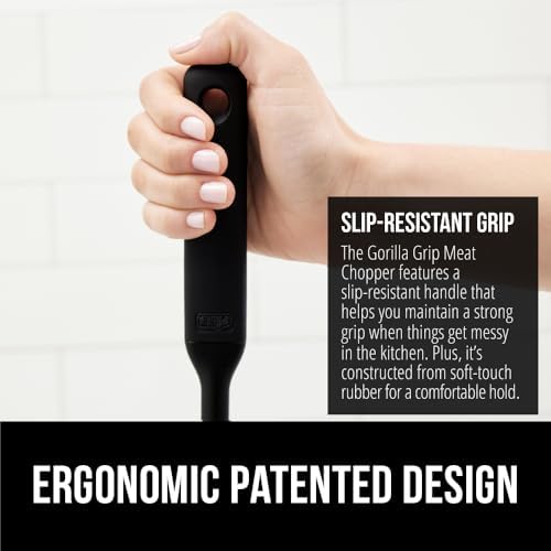 GORILLA GRIP Patented Heat Resistant Meat Chopper, Potato Masher