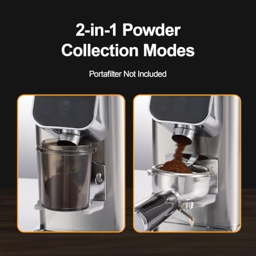 Conical Burr Coffee Grinder, Metallic Silver