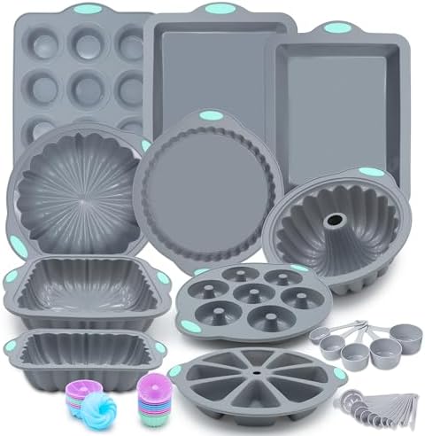 To encounter 51 Piece Silicone Baking Pan Set, Non-Stick Bakeware Set