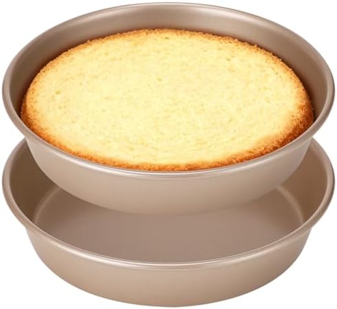 2 Pcs 9 Inch Round Cake Pans Set, Deep Nonstick Cake Pan, 1 MM Thick
