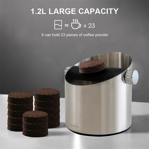 Espresso Knock Box, Large Capacity & Non-Slip Base Coffee Knock Box
