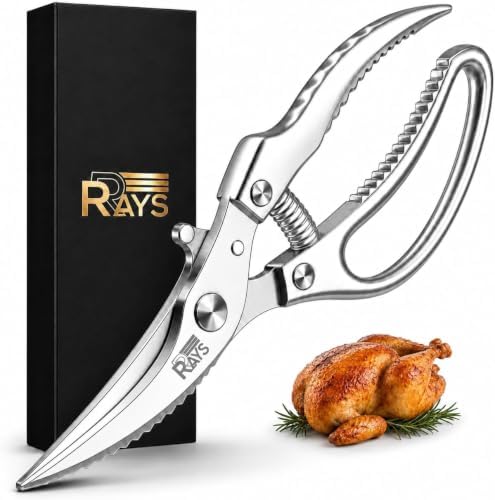 Heavy Duty Poultry Shears, Spring Loaded Kitchen Scissors for Chicken
