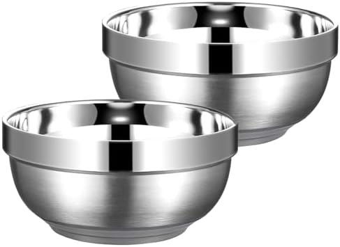 Yalin Set of 2 Heat Insulated Stainless Steel Bowls, SUS 304, Double