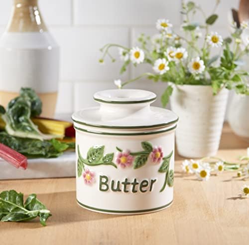 Butter Bell Crock by L. Tremain French Butter Keeper, Hand Painted