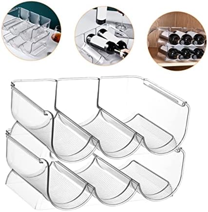 2 Pack Plastic Wine Rack for Bottles, Space Saving Kitchen Storage