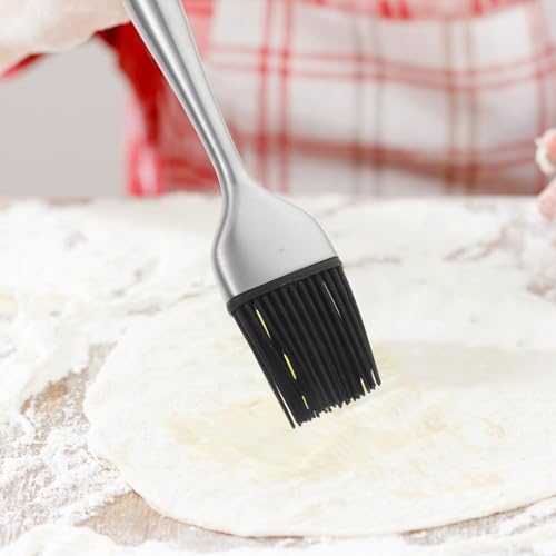 4pcs Silicone Pastry Basting Brush Set with Stainless Steel Hollow