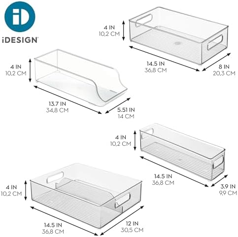 iDesign Soda Can Dispenser Storage Bin Set, Set of 4
