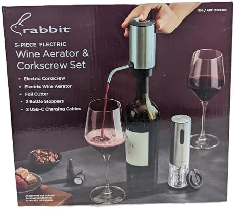 Rabbit Electric Wine Tool Set - 5-Piece Wine Accessory Collection