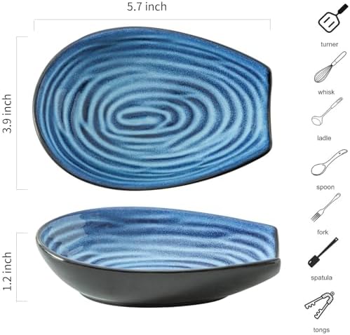 Ceramic Spoon Rest for Stove Top, 5.7 In Spoon Holder for Kitchen