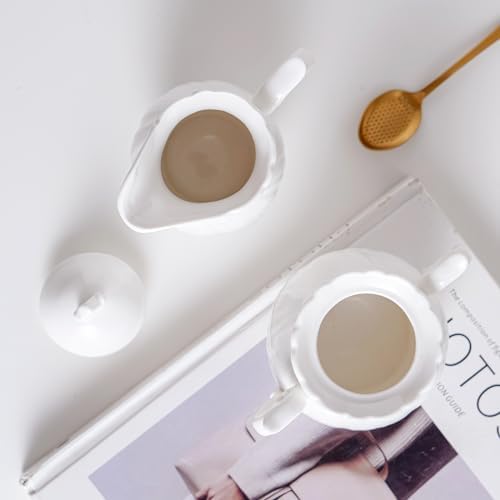 Agyiuns Sugar and Creamer Set Ceramic, Creamer Pitcher and Sugar Bowl