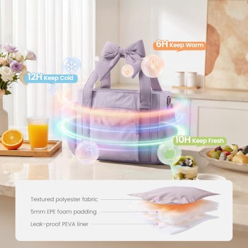 LOVEVOOK Insulated Lunch Box for Women,Adult Lunch Cooler Tote Bag