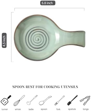 Spoon Rest for Kitchen, Ceramic Spoon Holder for Kitchen Counter
