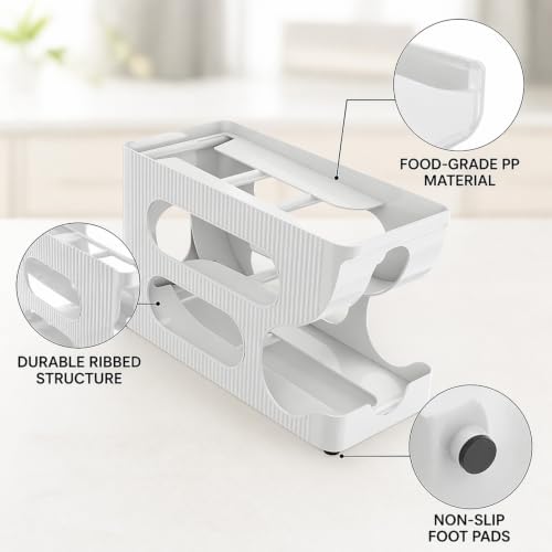 2-Pack Rolling Can Organizer for Refrigerator, Bottle Opener