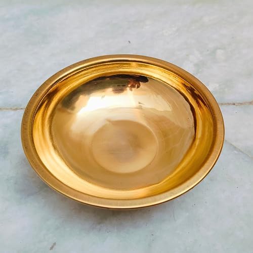 Brass Bowl Set of 2 (3.75 Inch, 50 GM Each) | Handcrafted Solid Brass