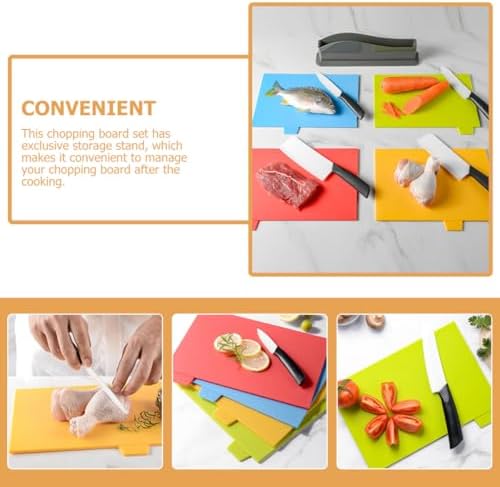 Beavorty 4pcs Household Chopping Board Set with Non-slip Desktop Cut