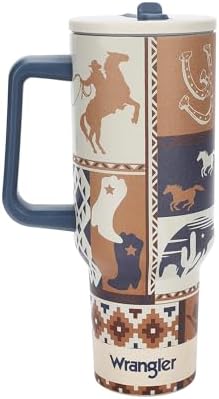 Wrangler Cowboy Boots & Cactus White 40 Oz Stainless Steel Water