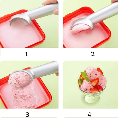 2pcs Ice Cream Scoop with Confortable Handle Professional Metal Ice
