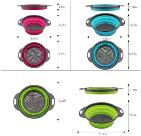 Set of 3 Niklye Ultimate Kitchen Strainers—1×10” & 2×12” Collapsible
