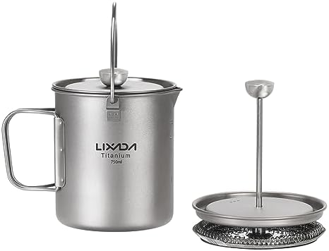 Lixada Titanium 750ml Outdoor French Press Pot