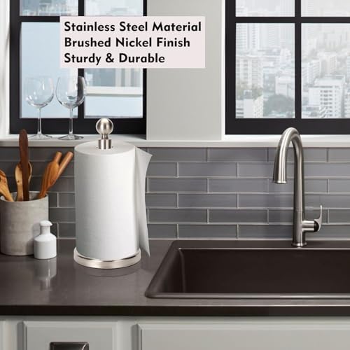 Kalitro Countertop Paper Towel Holder, Stainless Steel Base