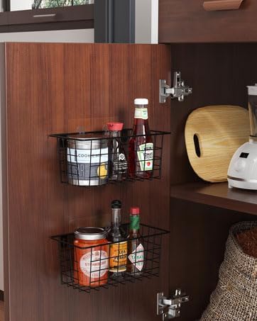 MaraFansie Hanging Wire Baskets Kitchen Storage Basket Adhesive and Screws - Image 3