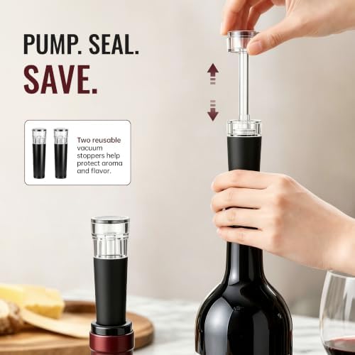 Rechargeable Electric Wine Opener Gift Set with Aerator, 6-Piece