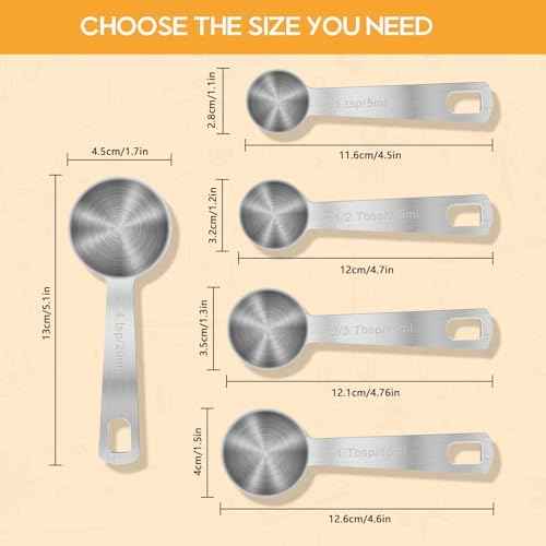 2 PCS 4 Teaspoon(20 mL | 20 cc | 4 Tsp | 1 1/3 Tablespoon) Stainless
