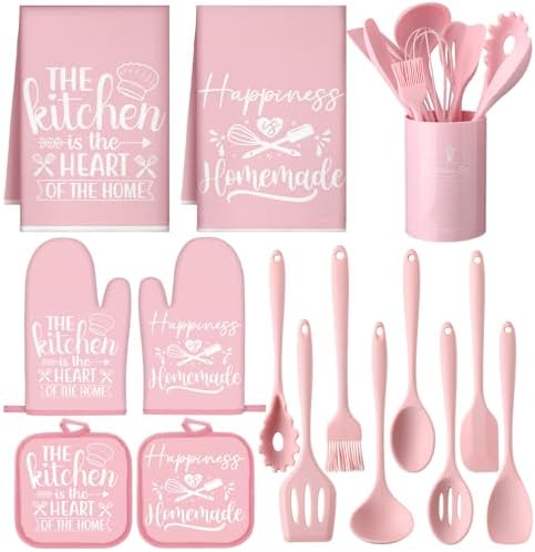 Pink Kitchen Accessories, 15-Pack