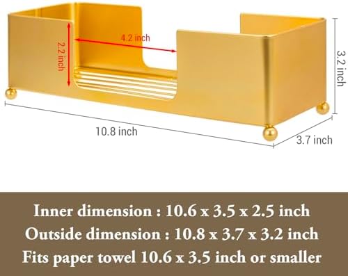 MyGift C Fold Paper Towel Holder, Gold Brass Finish