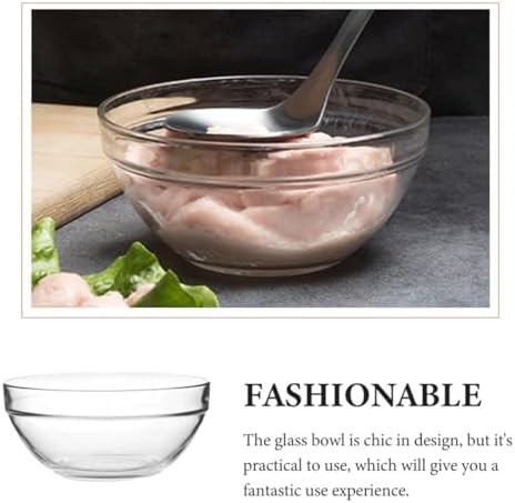 HOMSFOU 2pcs Glass Mixing Bowls for Kitchen Prep, Xmas