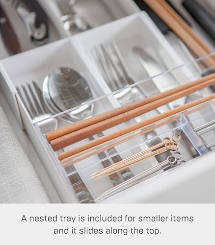 YAMAZAKI Home Tower Cutlery Drawer Organizer - Kitchen Silverware