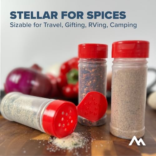 Pinnacle Mercantile Plastic Spice Jars Containers 4 Oz Round Set Of 12