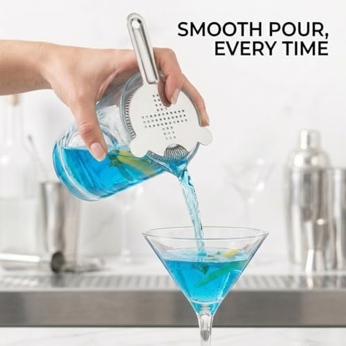 Cocktail Jigger & Strainer for Bartending, Food-Grade 304 Stainless