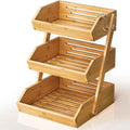 KOMFORA Bamboo 3 Tier Fruit Basket, Produce Basket for Kitchen Counter